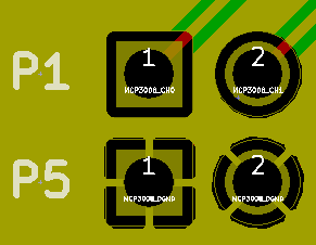 TOP層鋪鋪的狀態(tài)，到下方排pad為GND，連接GND Copper zone 都是設(shè)定Thermal relief Pad