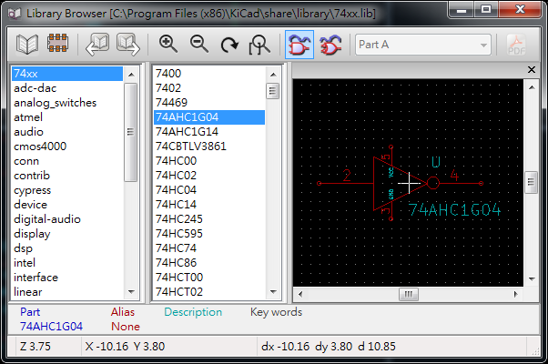  library 包含多個component (schematics symbol)。
