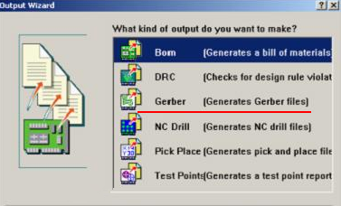 8. 檢查及初步調(diào)整后，按“Q”將單位改為“mil”，按“F、M”轉(zhuǎn)換文件，在彈出的窗口點(diǎn)“Next”進(jìn)入圖（149），選擇“Gerber”，進(jìn)入Gerber轉(zhuǎn)換操作，按“Next”進(jìn)入